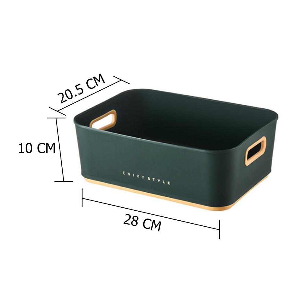 HomeBase STACKO Hộp đựng đồ bằng nhựa EALA W28.1xD20.2xH9.9cm xanh lá