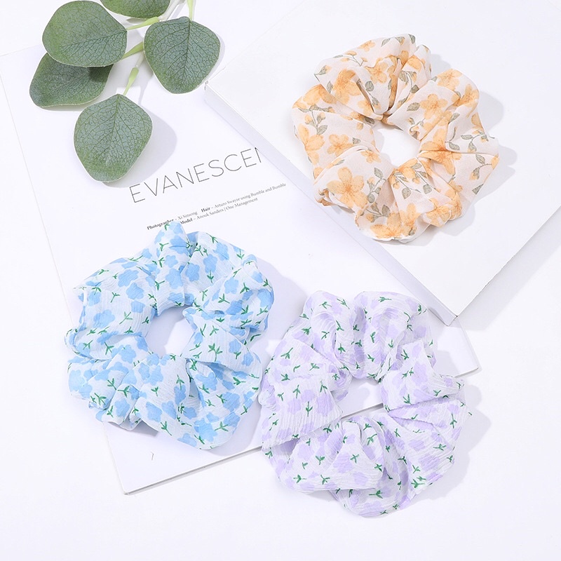 Dây buộc tóc Scrunchies nhiều màu phong cách hàn quốc