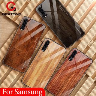Ốp điện thoại kính cường lực vân gỗ dành cho Samsung Galaxy A10 A20 A30 A40 A50S
