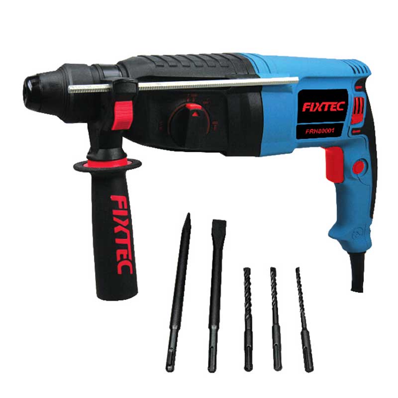 Máy khoan bê tông FIXTEC FRH80001 ba chức năng, tặng kèm 5 mũi khoan