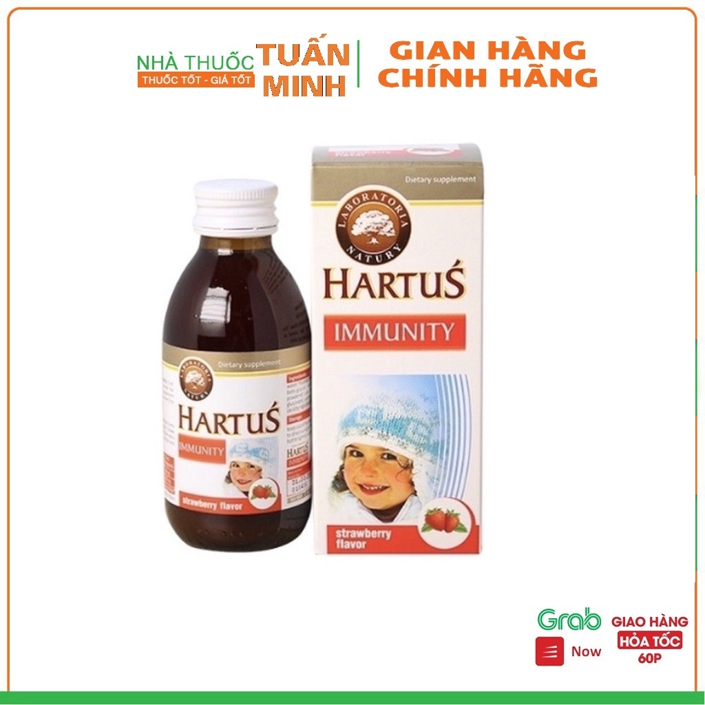 Hartus' Immunity - Tăng cường sức đề kháng cho bé, hết ốm vặt, phòng ngừa các bệnh đường hô hấp (Lọ 150ml)