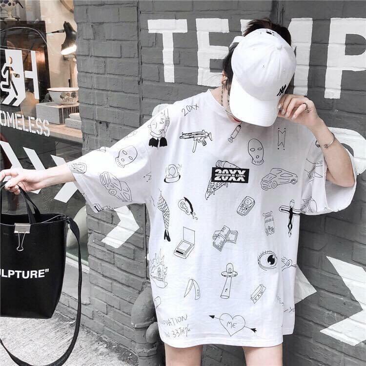 [ Có Ảnh Thật ] Áo thun tay lỡ form rộng - phông nam nữ oversize - T shirt 20xx b - 2N Unisex