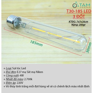 [LOẠI 1 - 4W] Bóng đèn Edison Led chia đốt