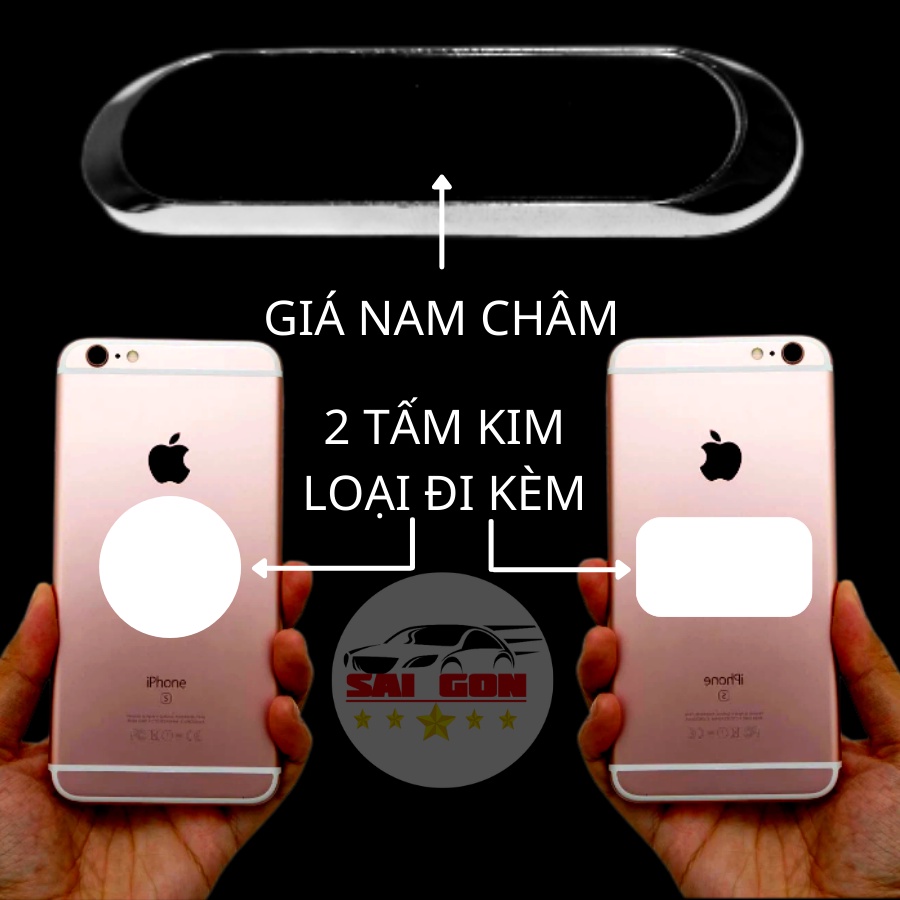 Giá đỡ điện thoại nam châm trên ô tô rất thẩm mỹ, gọn nhẹ, dễ sử dụng và không che khuất tầm nhìn