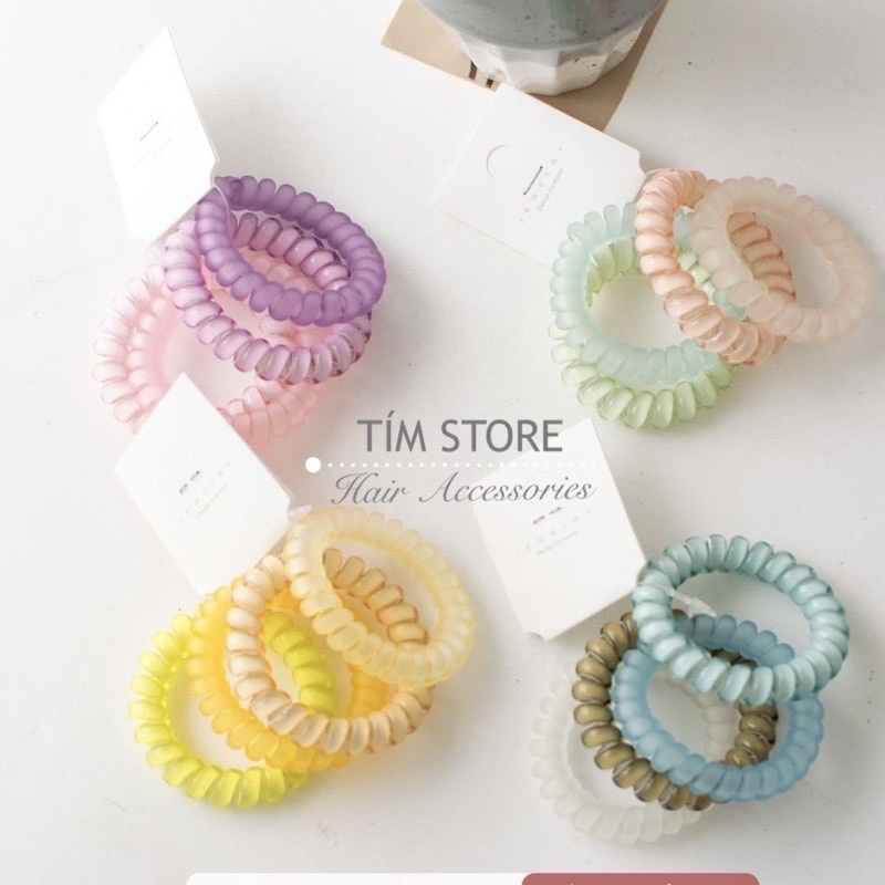 Dây cột tóc nữ lò xo nhiều mẫu TÍM STORE phụ kiện tóc thời trang nữ phong cách hàn quốc
