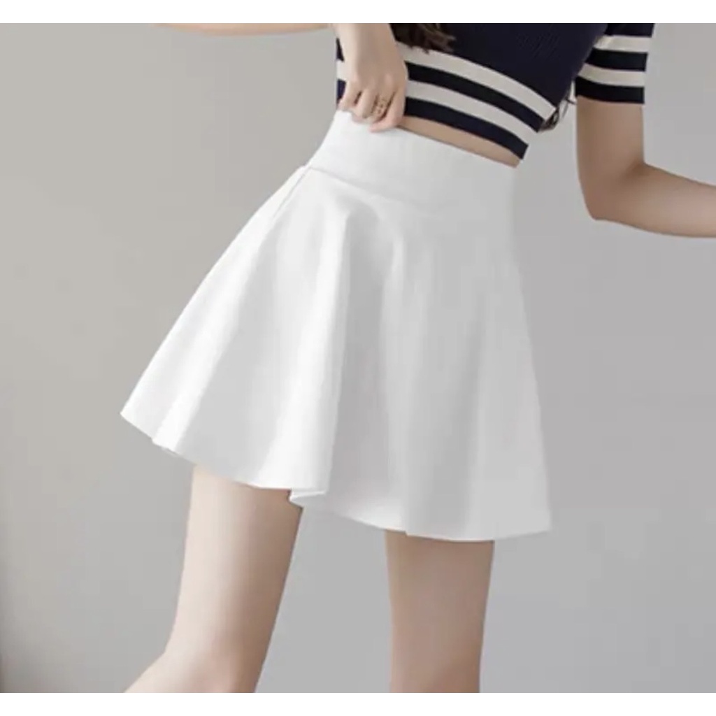 Chấn Váy Chữ A Dáng Xòe  2 Vạch- Chân Váy Cạp Cao Trơn Dáng Ngắn Công Sở Ôm Body Hàn Quốc