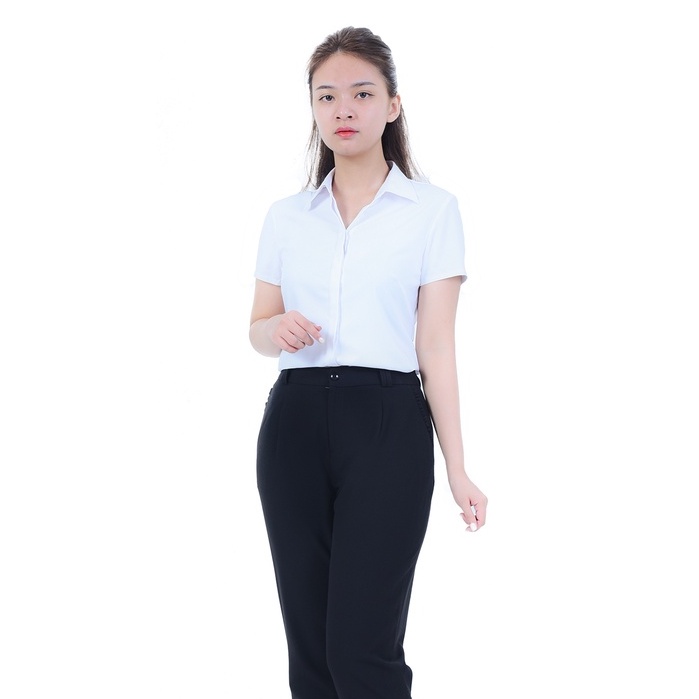 Áo sơ mi nữ trắng May 10 chất sợi tre