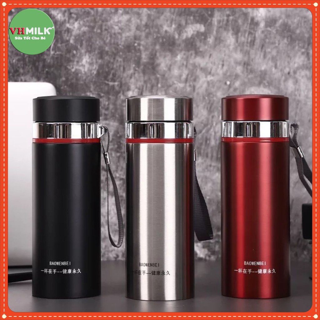 [Giữ Nhiệt 12h] Bình nước giữ nhiệt inox 2 lớp cao cấp 1000ml Có Lõi Lọc Trà (Màu Ngẫu Nhiên)