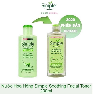 [MẪU MỚI] Nước hoa hồng Simple Kind to Skin Soothing Facial Toner 200ML