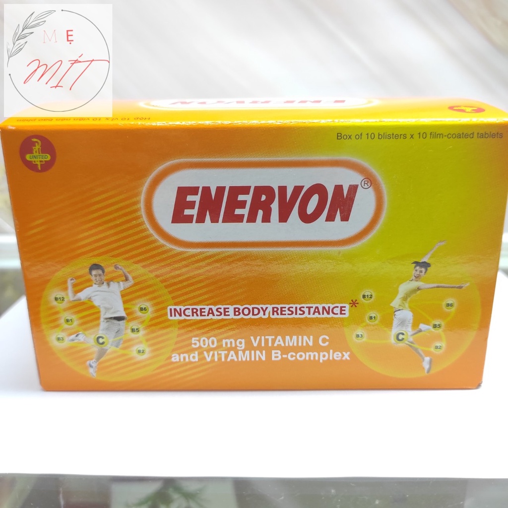 Enervon - Hộp 100 viên - Bổ sung Vitamin C 500 mg và Vitamin B Complex