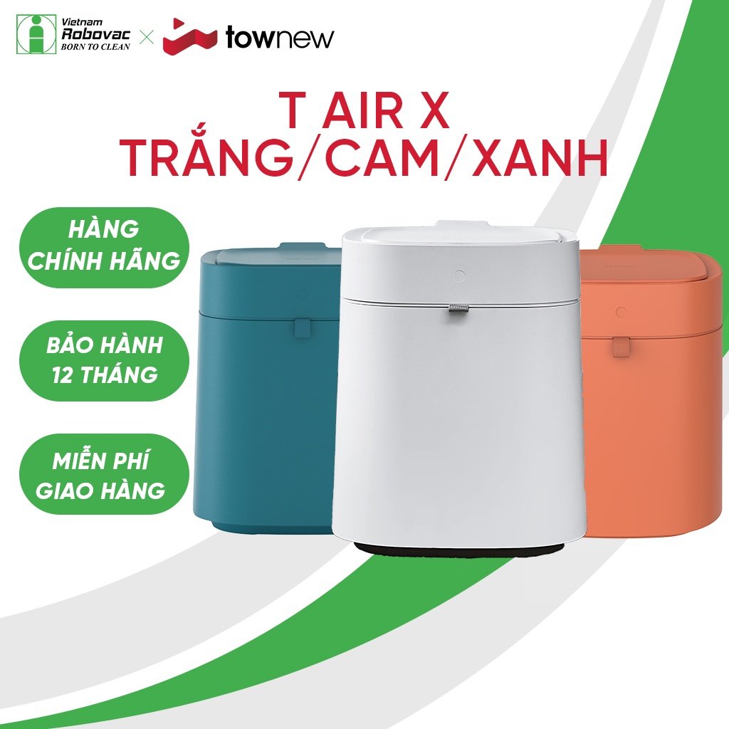 Thùng rác cảm ứng thông minh TOWNEW T AIR X 13.5L - Tự động hàn túi, thay túi rác - Hàng Chính Hãng- BH 12 tháng