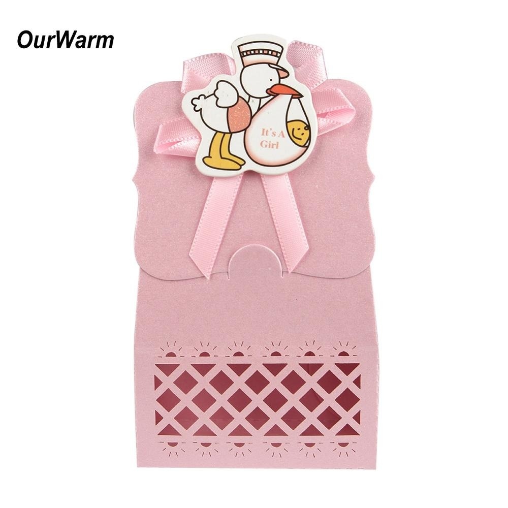 Bộ 12 Hộp Đựng Kẹo Bằng Giấy Dễ Thương Cho Tiệc Thôi Nôi Em Bé