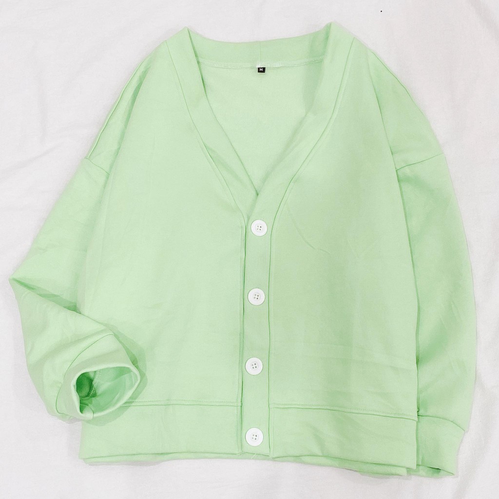 Áo Khoác Cardigan YAYSHOP phong cách Hàn Quốc chất nỉ mềm dày dặn NÚT 3 màu basic xinh xắn