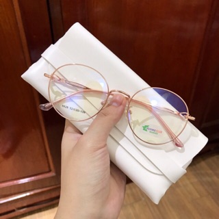 Kính gọng vintage mắt tròn kim loại korea - k8828