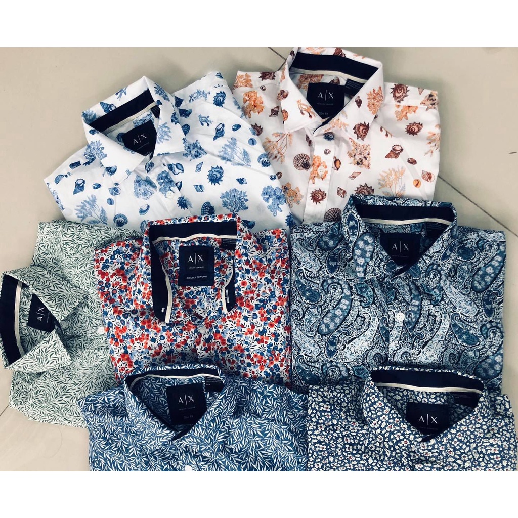 Áo sơ mi nam tay ngắn Armani Exchange VNXK nhiều họa tiết bắt mắt