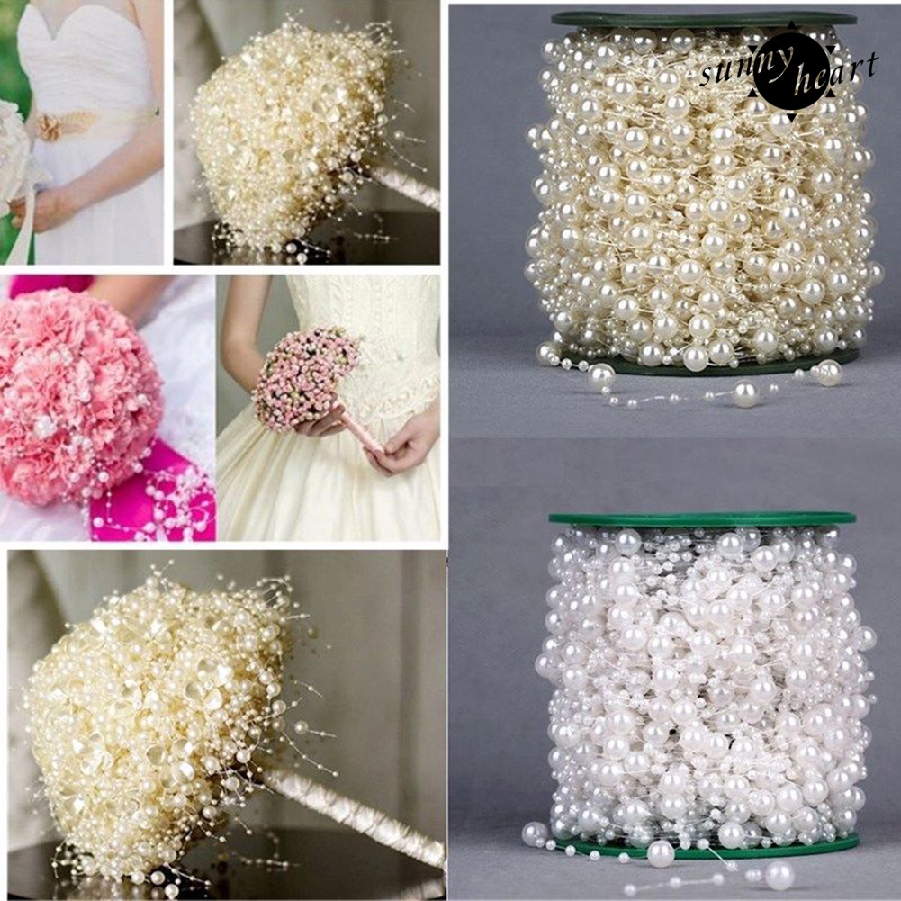 Cuộn Dây Đính Ngọc Trai Giả 5M Trang Trí Tiệc Cưới