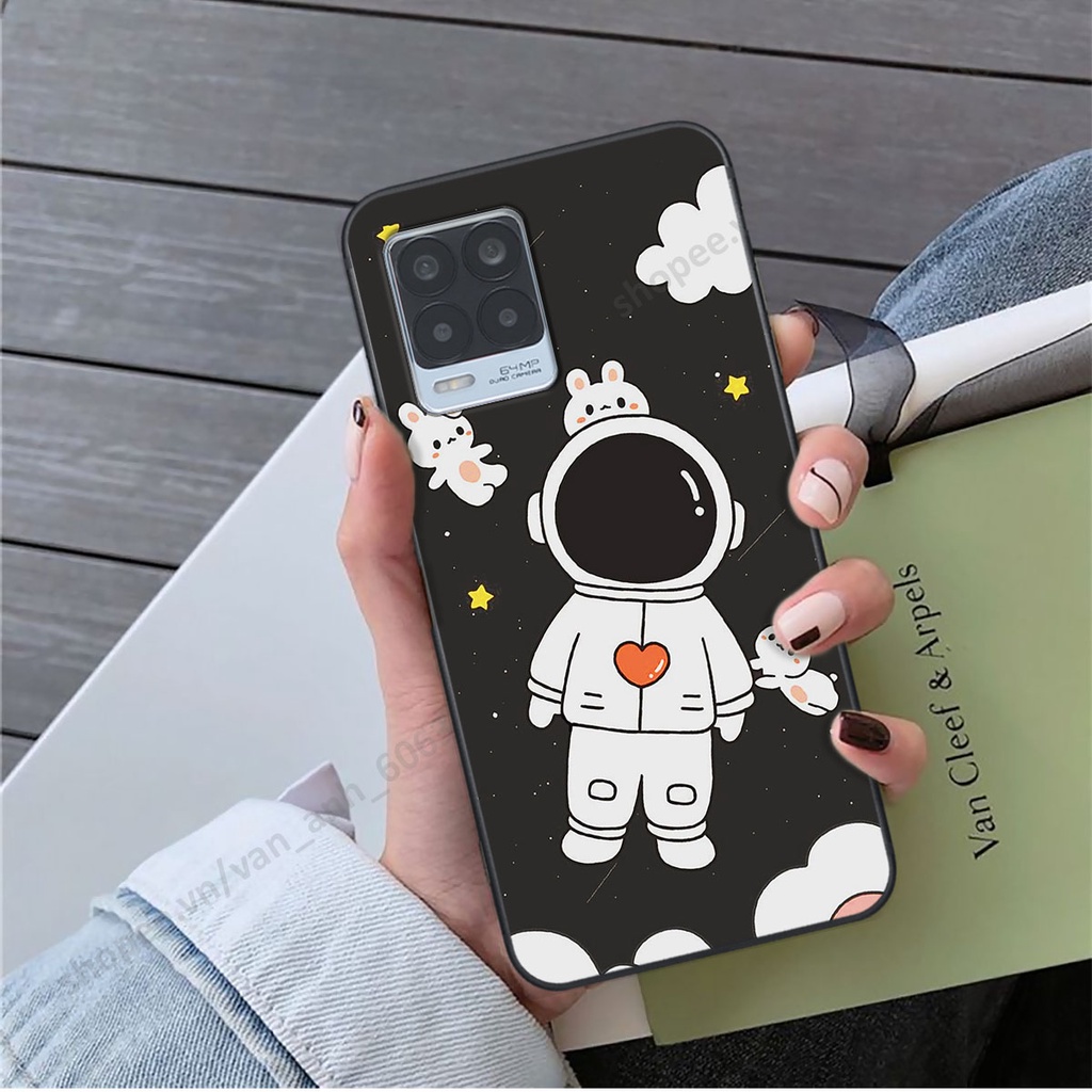 Ốp Realme 8 hình bầu trời, phi hành gia đẹp, ốp lưng điện thoại realme viền dẻo cao cấp