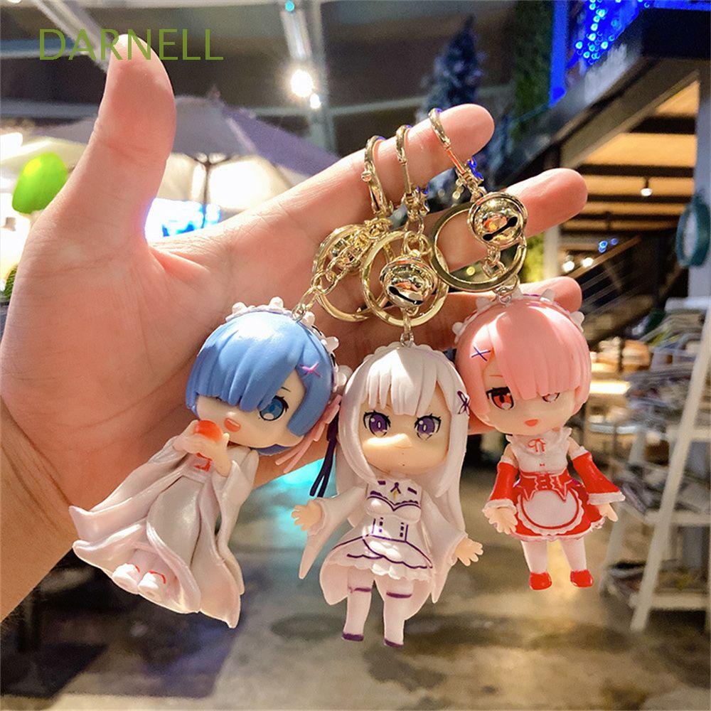Móc Chìa Khóa Bằng PVC Hình Nhân Vật Anime Rem Ram Trong Different World from Zero