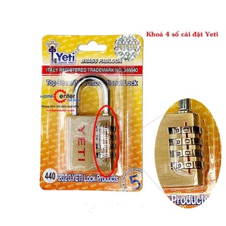 Khóa số chống trộm 4 số yeti 40mm - yeti-440