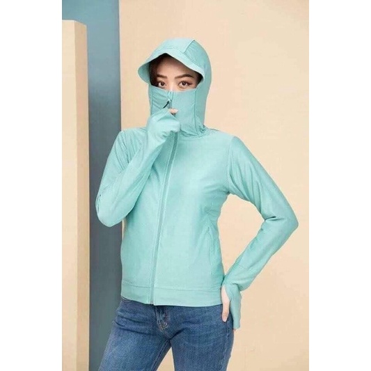 Áo Chống Nắng nữ 1 lớp Cao Cổ Nữ Túi Khóa Siêu Mát Chống Tia Uv size xl cho khách 52-62 kg