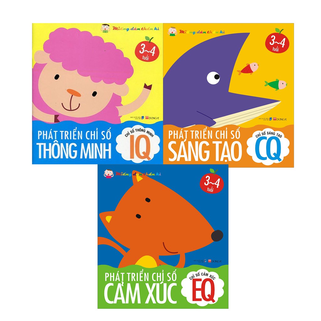 Sách Combo 3 Cuốn: Phát Triển Chỉ Số Thông Minh IQ EQ CQ 3-4 Tuổi