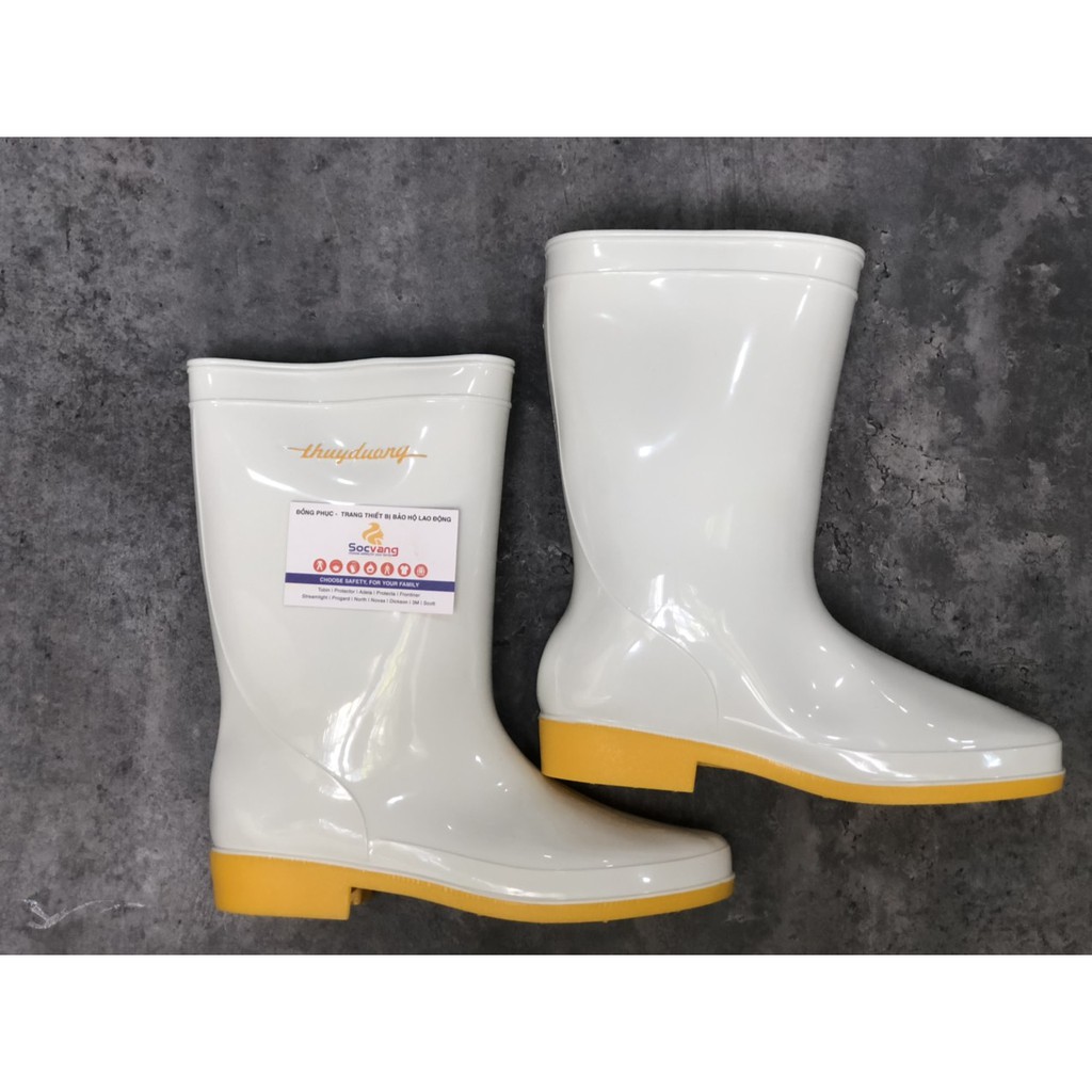 Ủng Lội Nước Trắng Đế Vàng Thùy Dương cao cấp