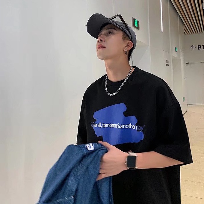 Áo Thun Nam Tay Ngắn Cổ Tròn In Chữ Plus Size Dành Cho Hàn Quốc Fashion Áo Thun Thể Thao Nam Simple Áo Phông Rộng Unisex áo Thun Cotton áo Phông Nam Nữ áo Phông Cotton