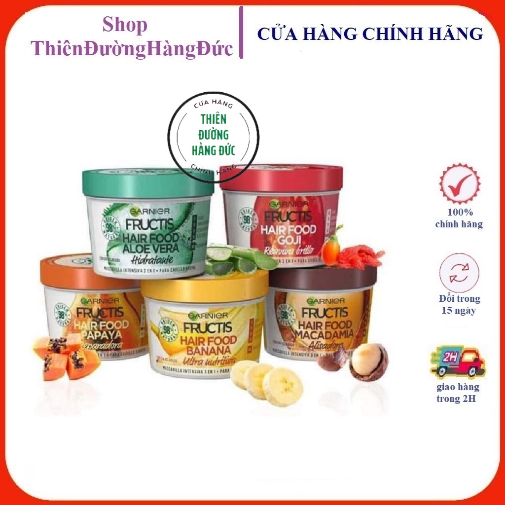 Kem ủ và dưỡng tóc đa công dụng Garnier Fructis Hair Food Mask 390ml