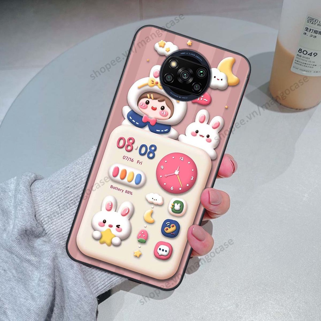 Ốp lưng Xiaomi Poco X3 / Poco X3 Pro hình gấu, thỏ, đồng hồ cute dễ thương