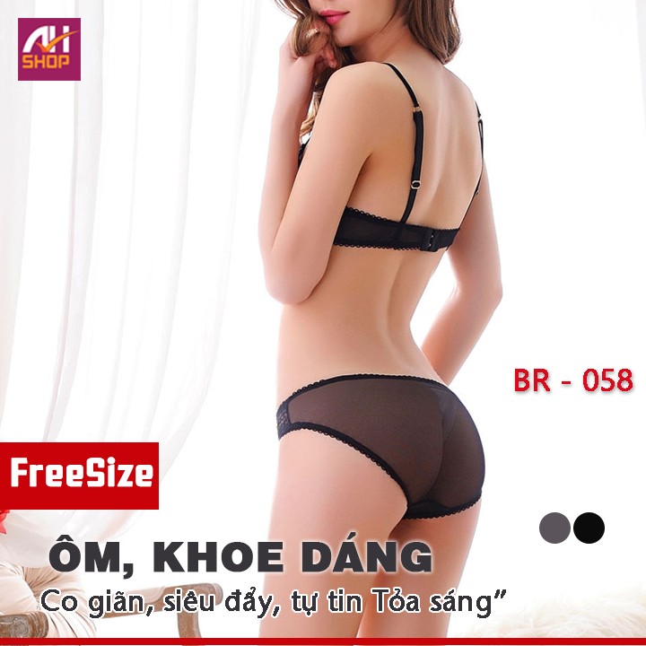 Bộ đồ lót 2 mảnh SIÊU ĐẨY Sexy BR-058 màu ĐEN | BigBuy360 - bigbuy360.vn