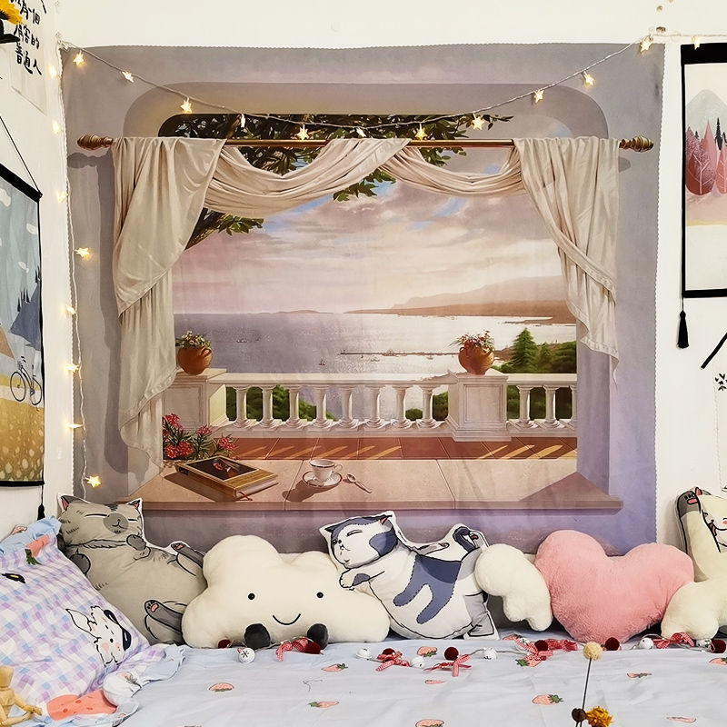 vải treo tường decor Vải Treo Trang Trí Tường Phòng Ngủ Kiểu Hoạt Hình Đáng Yêu