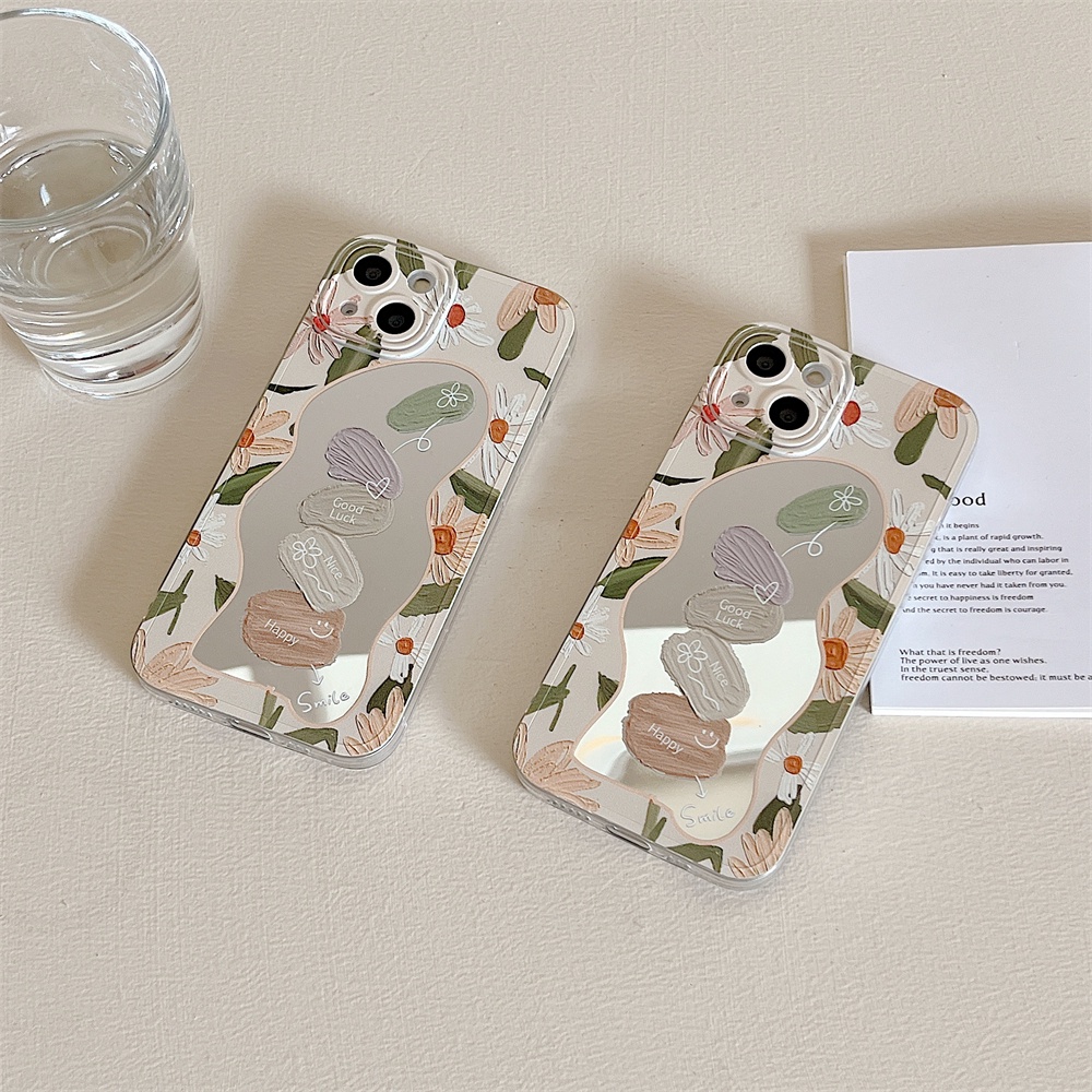 Ốp Điện Thoại Họa Tiết Tranh Sơn Dầu Hình Hoa Cho iPhone 13 12 11 Pro Max XS Max XR X