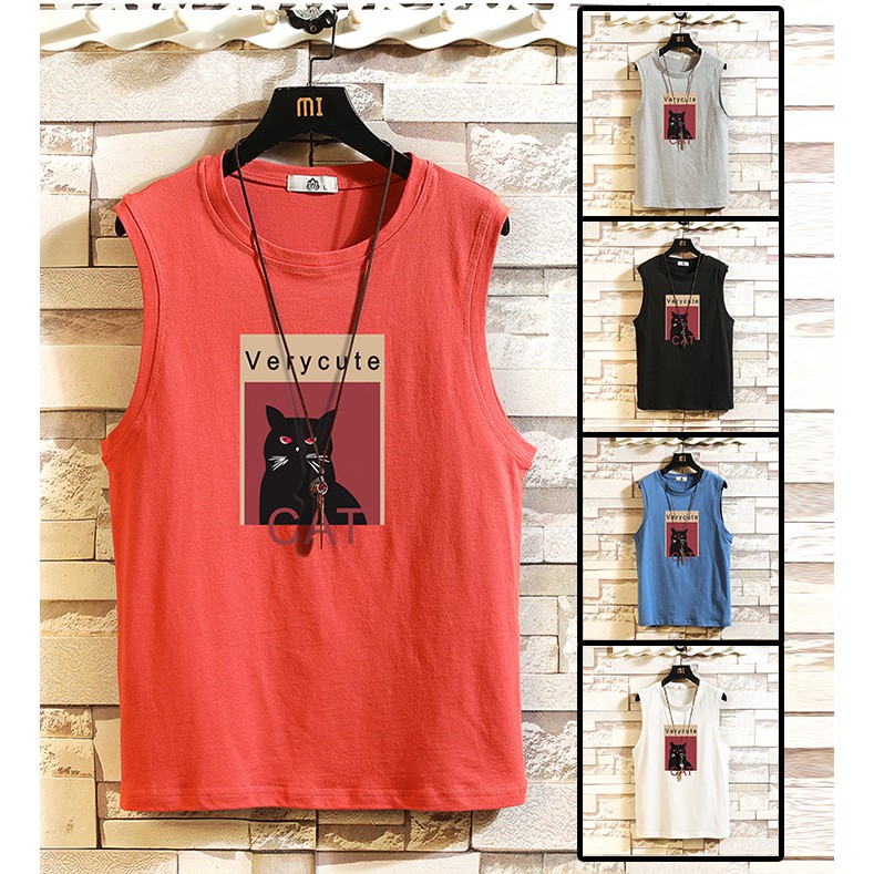 [Mẫu Mới] Áo Tanktop Nam Cổ Tròn Phối Họa Tiết Con Mèo In Chữ VERY CUTE Cá Tính Thời Trang Zenkonu TOP NAM 1000166 | BigBuy360 - bigbuy360.vn