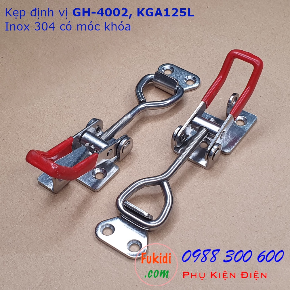 Khóa gài, cam kẹp GH-4002 chất liệu inox 304 dài 127mm - KGA125