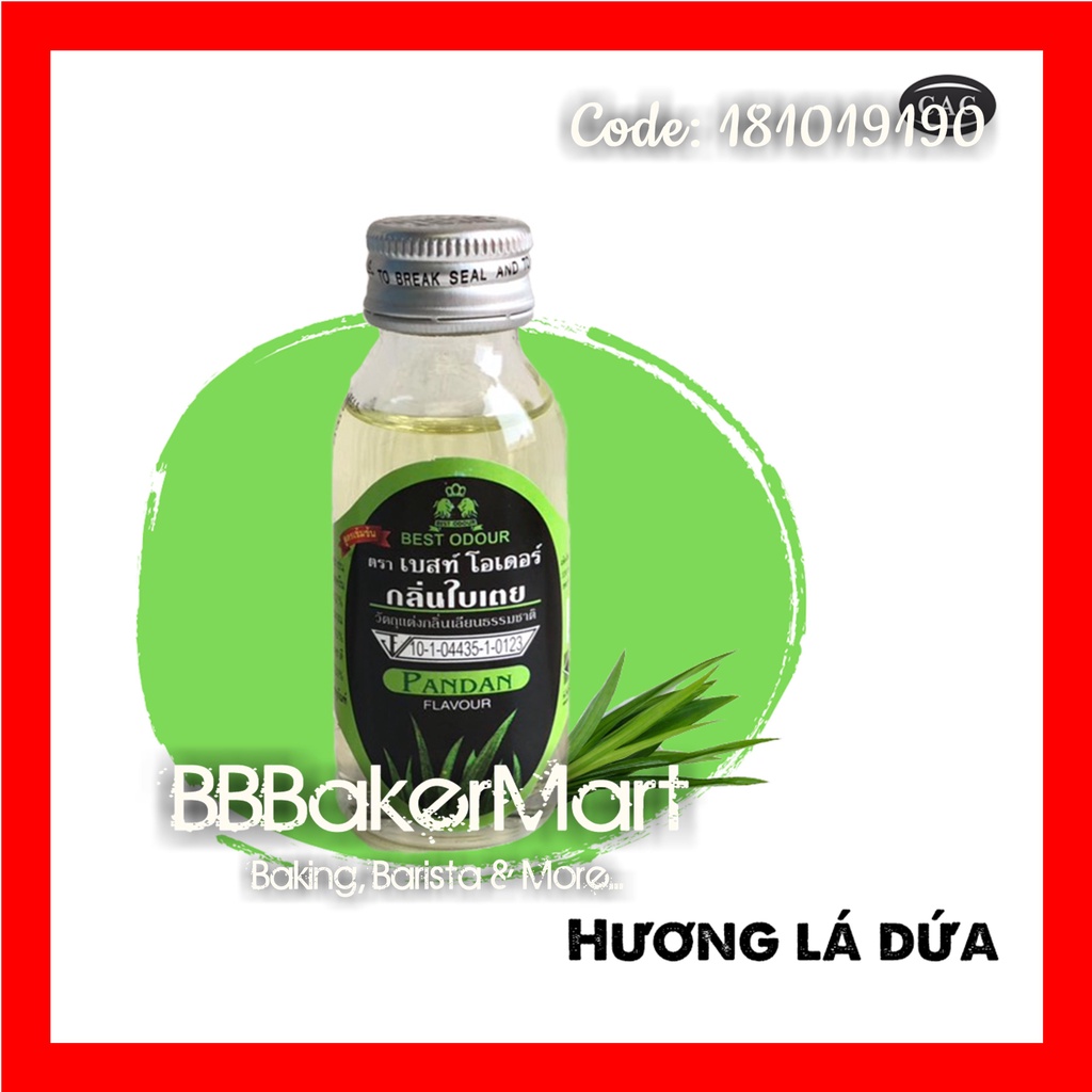Hương mùi LÁ DỨA PANDAN Best Odour Thái Lan - Chai 30ml