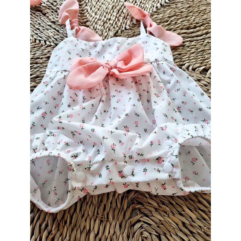 đồ bộ liền thân cho bé gái dễ thương TẶNG KÈM băng đô