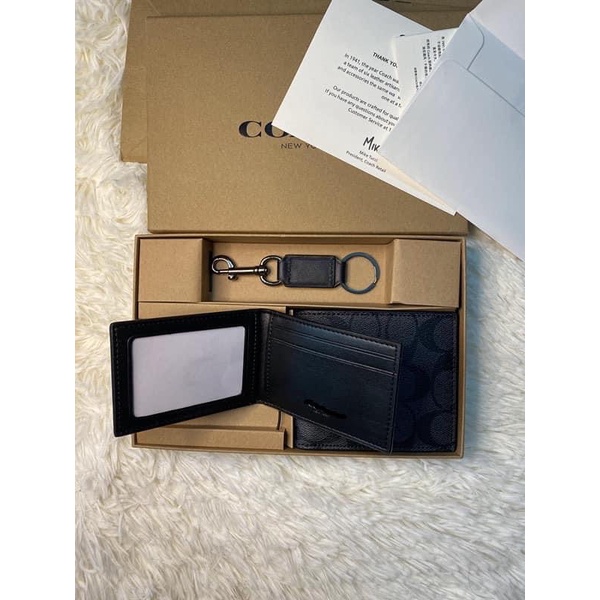 TNS - Ví nam gập cao cấp gift box 3in1 wallet for men-đen chữ sang trọng làm quà tặng các chàng