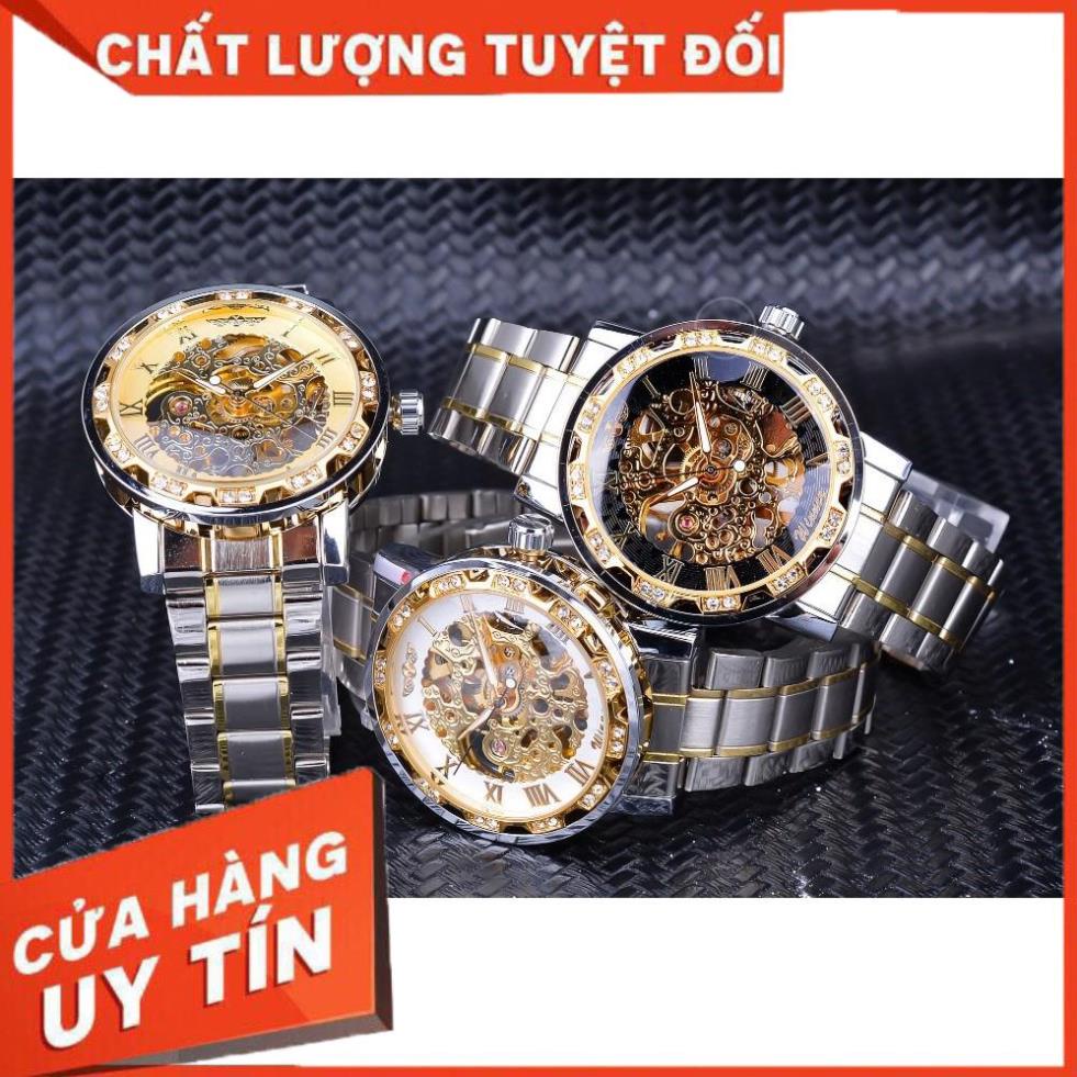 FreeShip Đồng Hồ Cơ Nam AUTOMATIC Chính Hãng WINNER Dây Thép Cao Cấp Đẹp Giá Rẻ Kiểu Dáng Thời Trang Sang Trọng