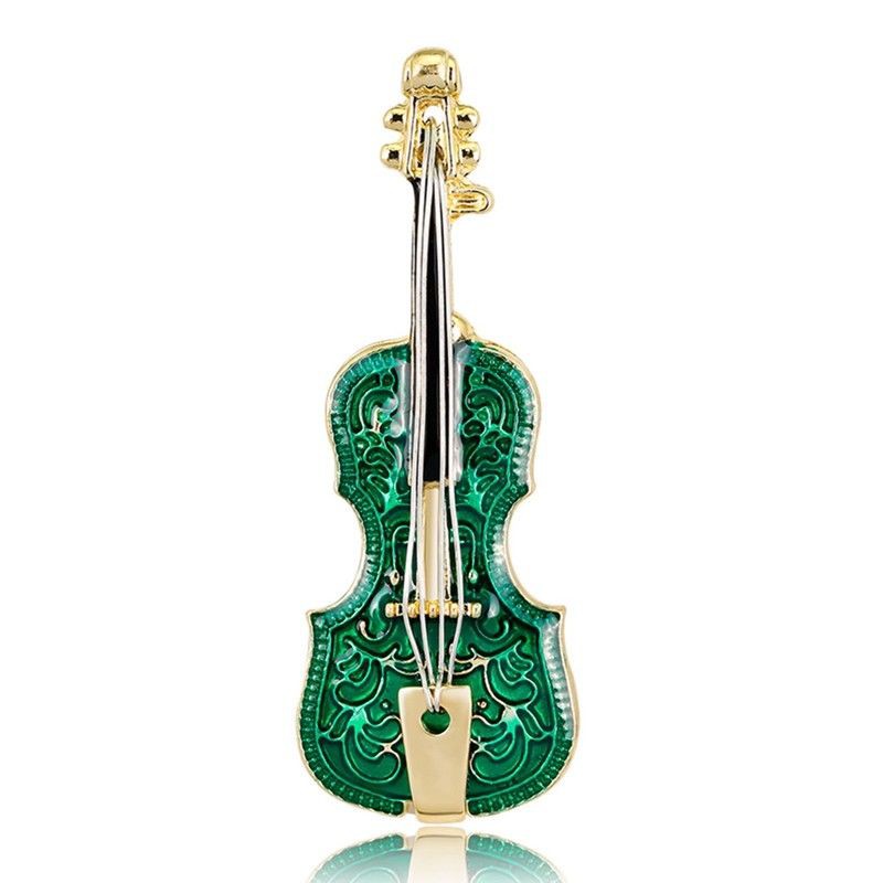 Pin cài áo hình đàn violin phong cách vintage thời trang