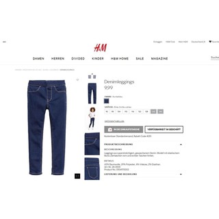 Quần legging HM bé gái