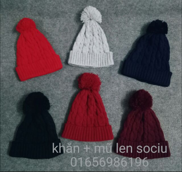 Mũ len quả bông