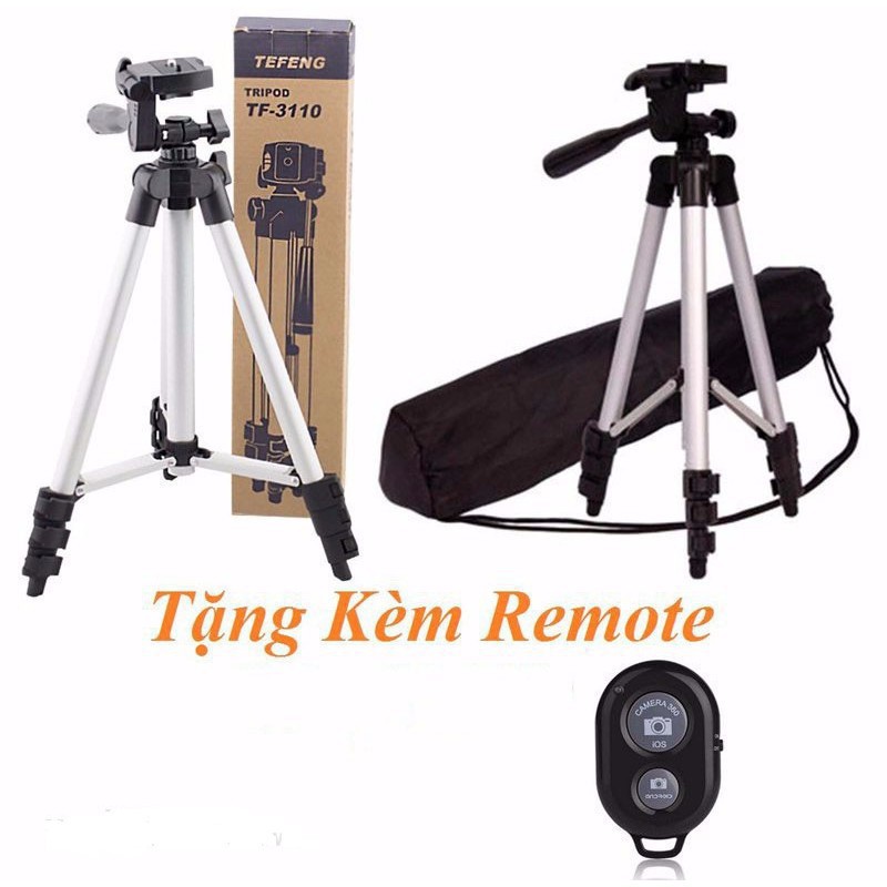 HỘP ĐỰNG  Gậy 3 Chân Chụp Ảnh Selfie Tự Sướng Tripod 3110 - TF-3120 Khung Nhôm Chắc Chắn Tặng Kèm Remote