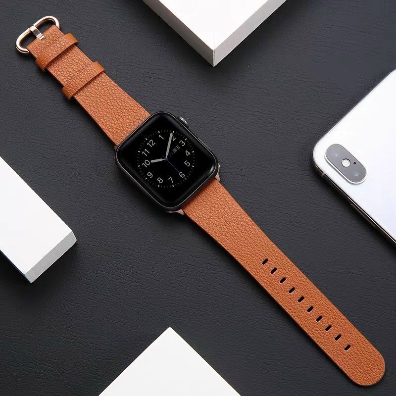 [Có Clip] Dây Đeo Apple Watch 1/2/3/4/5/6 38mm 42mm 40mm 44mm Chất Liệu Da PU Phong Cách Thời Thượng