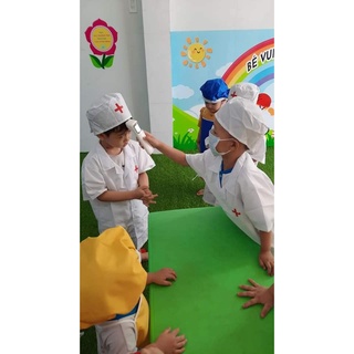 bộ trang phục bác sĩ cho bé (áo và mũ)