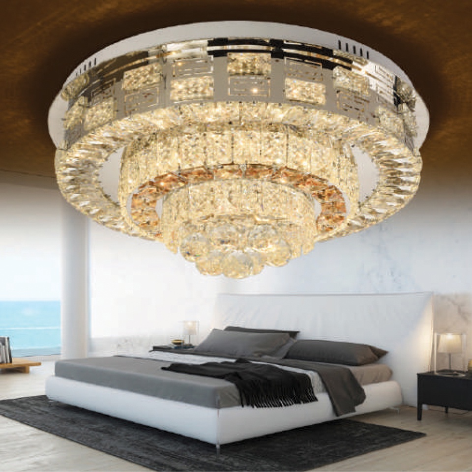 Đèn mân Áp trần pha lê Led tròn LH MO 1166 Bảo hành 2 năm