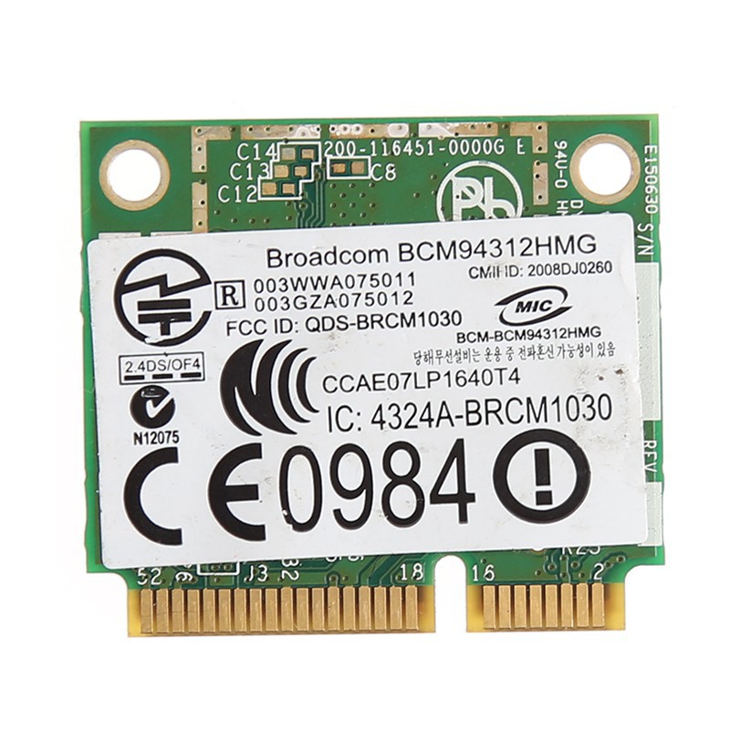 Card Wifi không dây Mini PCI-E 54m cho Dell dw1397 0kw770 BroadCom bcm94312hmg2l