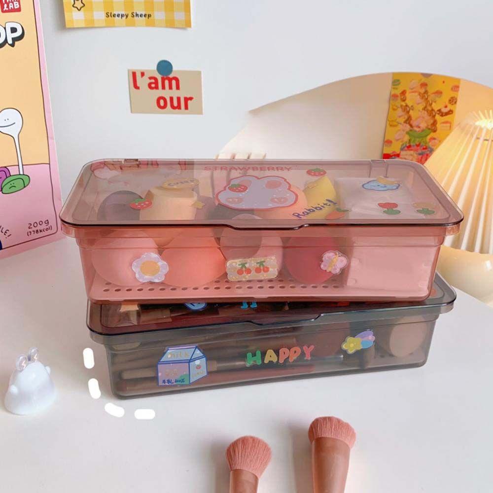 Hộp Đựng Mỹ Phẩm Bằng Nhựa Hình Chữ Nhật Có Nắp Đậy Chống Bụi