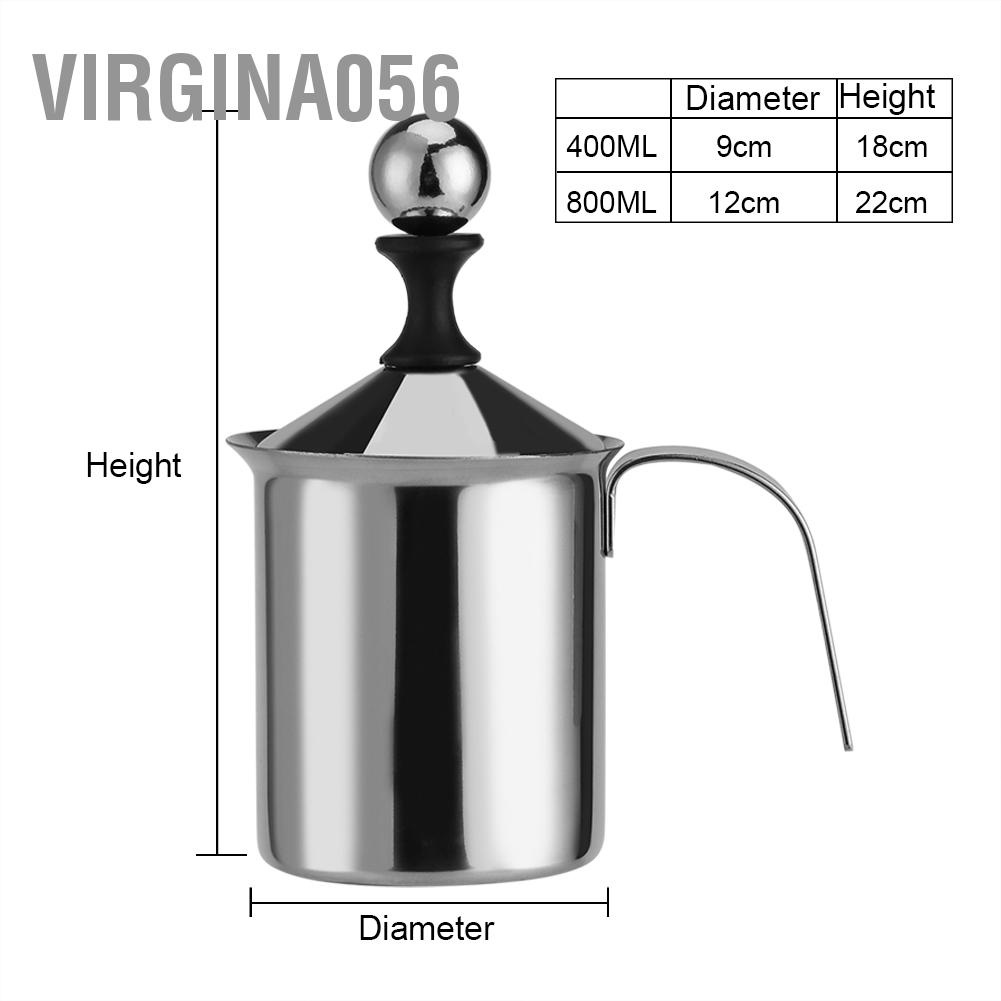 Có thể bán buôn Máy đánh bọt sữa/ trứng/ pha cà phê thủ công bằng thép không gỉ 400ml/ 800ml Hàng giao ngay
