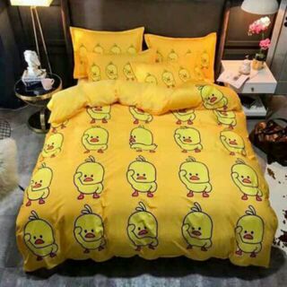 [[Freeship]] Bộ Chăn ga gối 1m6x2m vịt vàng