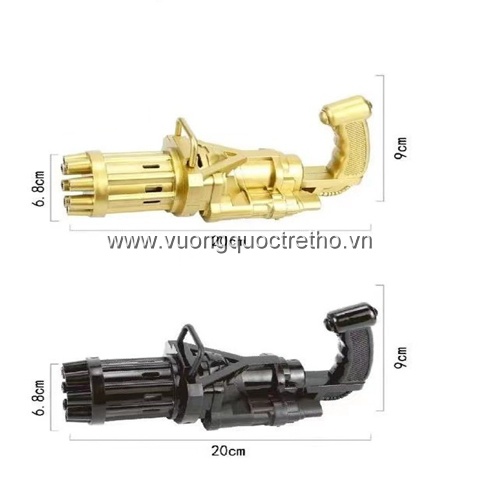 Súng Bắn Bong Bóng 8 Nòng Siêu Mạnh Cho Bé, Súng Máy Phun Thổi Bong Bóng Xà Phòng 8 Nòng Cho Bé